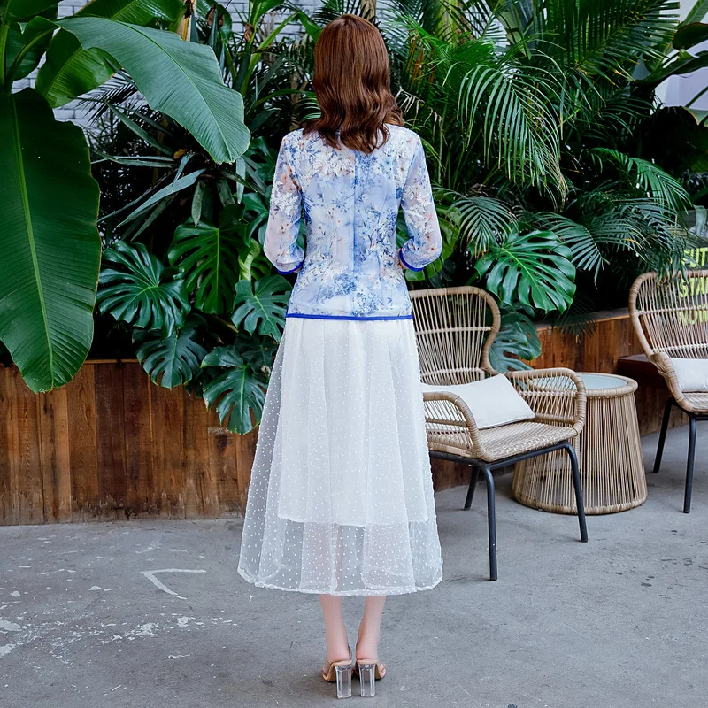 2 шт. рукав три четверти Qipao Китайский традиционный Cheongsam винтажный воротник