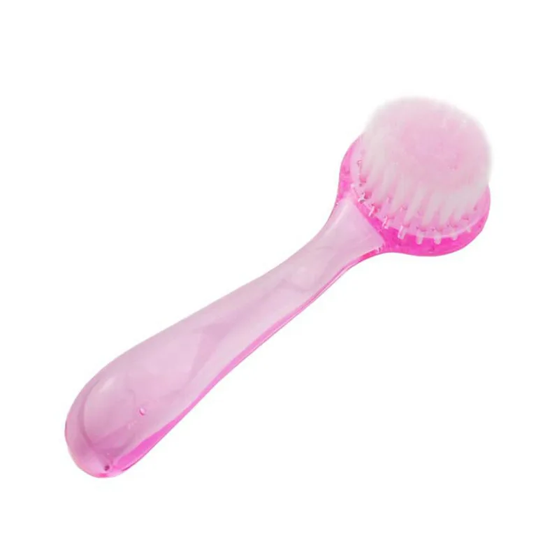 

3Pcs Plastic Nail Brush Make Up Washing Nail Art Dust Round Head Powder Clean Brush Cap Pedicure Manicure Tools Random Color