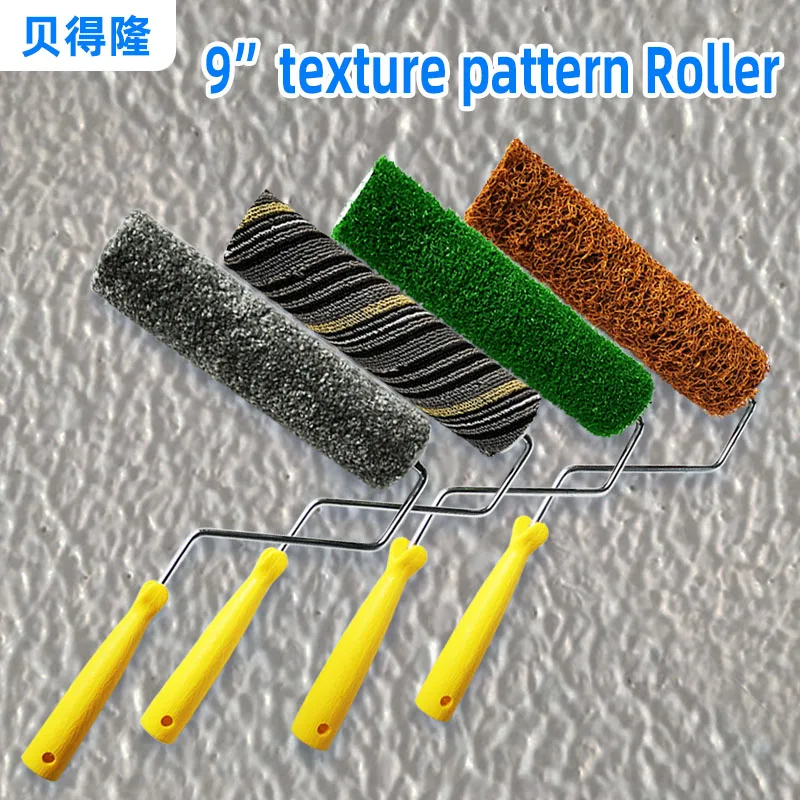

9inch Texture Roller Brush Art Paint Pattern Paint Roller for Wall Decorative Knurling Artifact Turf Carpet Silk Roller
