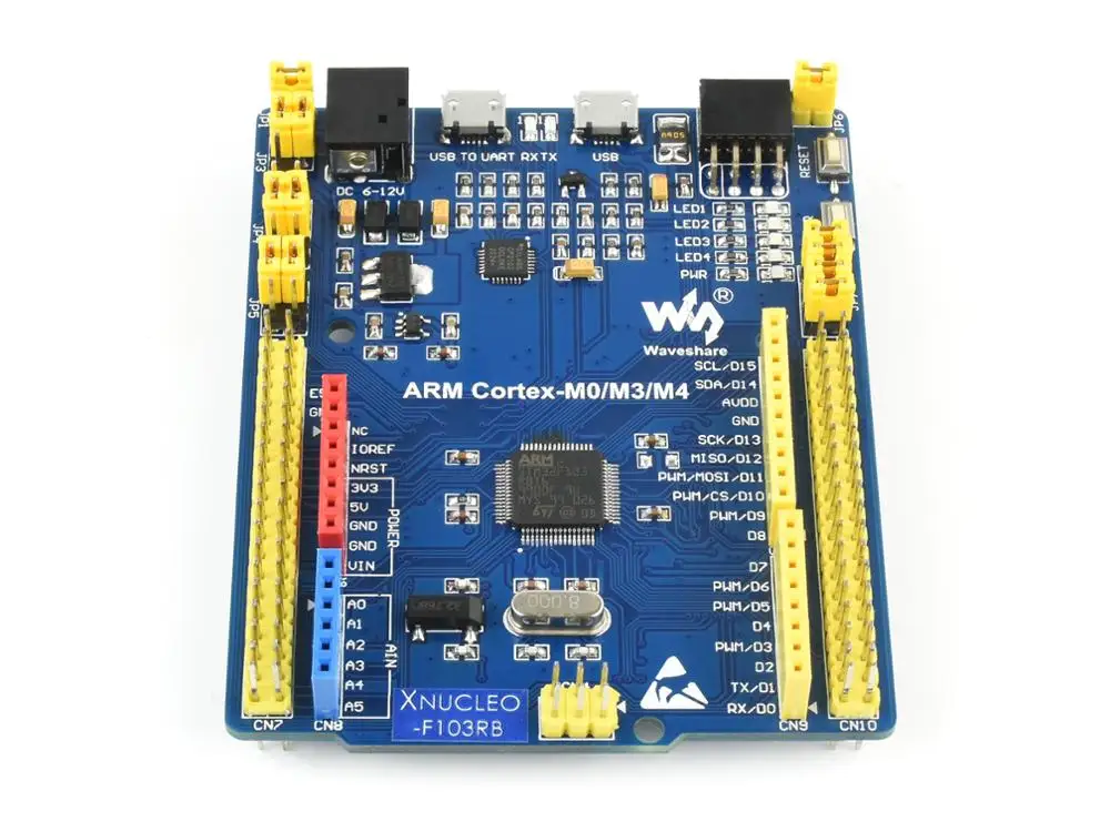 Waveshare STM32 NUCLEO XNUCLEO-F103RB STM32F103RBT6 Разработочная плата, совместимая с оригинальной NUCLEO-F103RB.