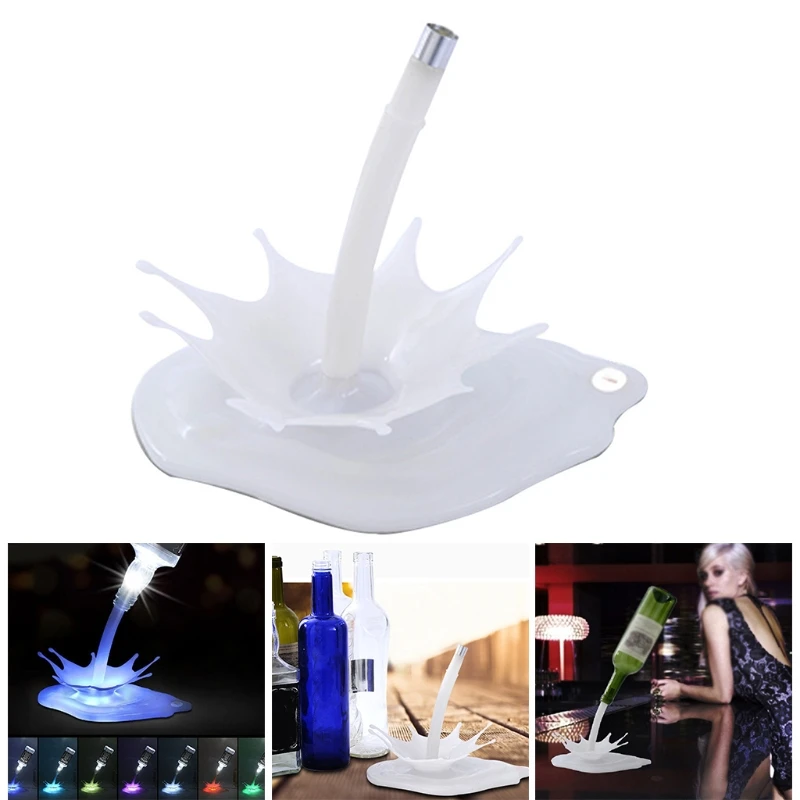 

Creative Pour Wine Shaped Desktop Night Light Touch Control Desk Night Lamp LED Colorful Light Home Bar Club Decorative