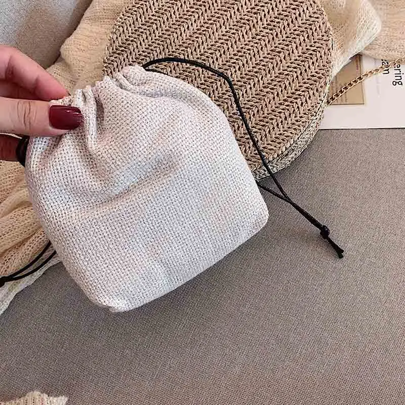 

2020 new fashion handmade straw woven bag all match one-shoulder portable messenger small round bag for women