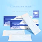 200 шт.кор. самозапечатывающийся стерилизационный пакет для зубов, самоклеящаяся дезинфекция, двусторонняя лента, пакет с застежкой-молнией, паровой пакет ETO, два способа