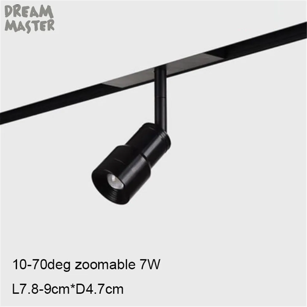7W zoomable DC24V Магнитный Трековый светильник, 7 Вт масштабируемый Светодиодный точечный светильник, 12 Вт COB светодиодный магнитный рельсовый светильник для художественного декора - Испускаемый цвет: 7W zoomable