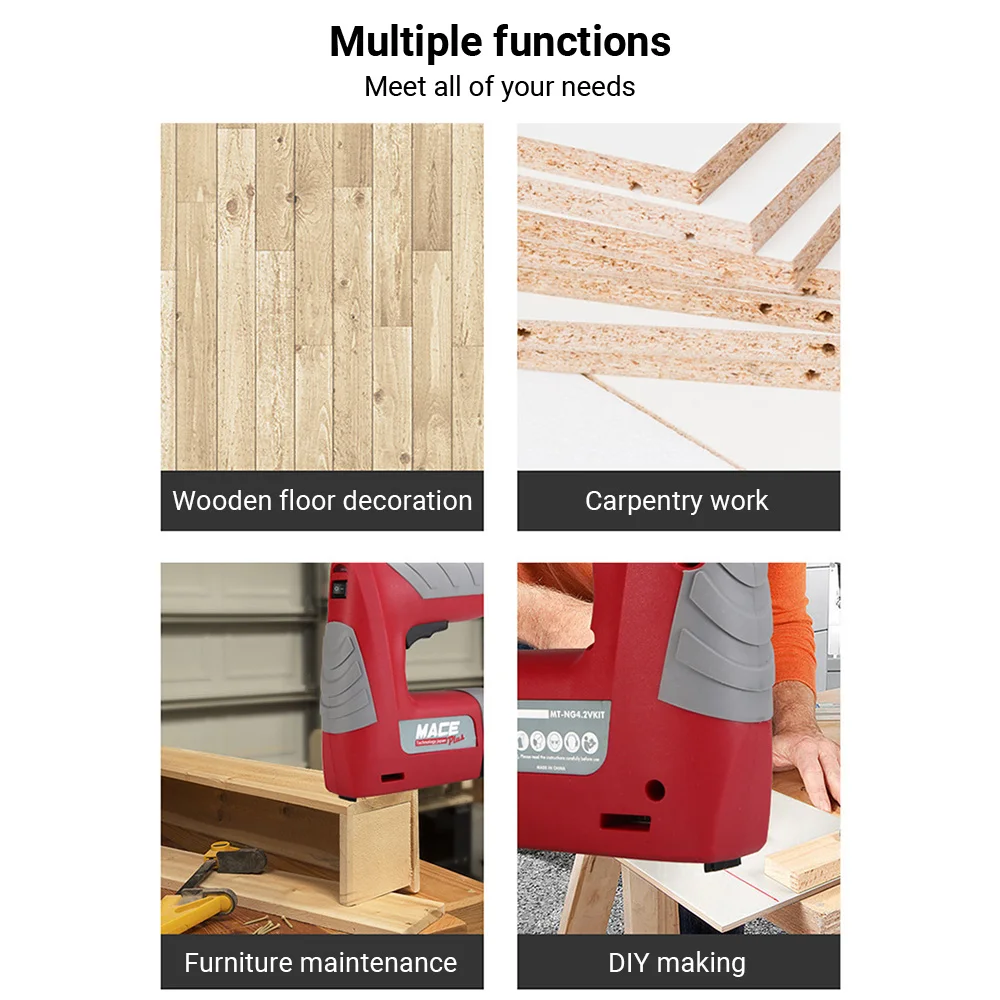 

electric nail gun MT-SG4.2VKIT Rechargeable Lithium Battery Cordless Electric Nail Portable Carpenter's Nail Gun Woodwork Tools
