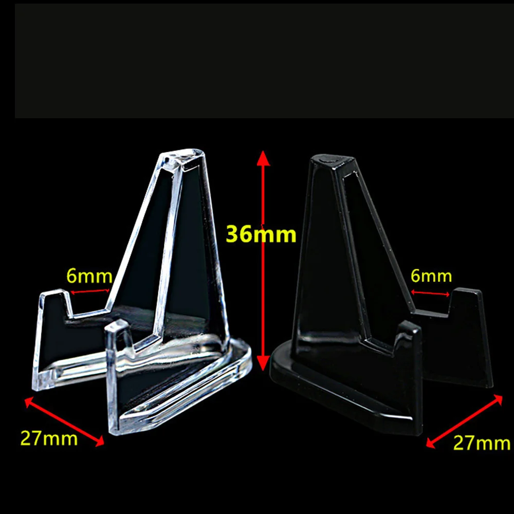 

20/10pcs Plastic Coin Card Display Stand Show Clear Round Square Case Capsule Holder Mini Easel Stand Holder