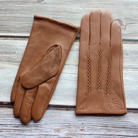 goatskin leather gloves mens deerskin pattern outdoor motorcycle riding windproof cold autumn and winter thick warm gloves