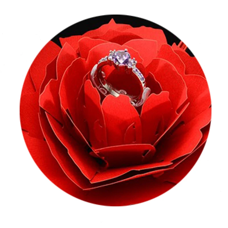 Складная коробка для колец в форме розы подарок ювелирных изделий свадебное