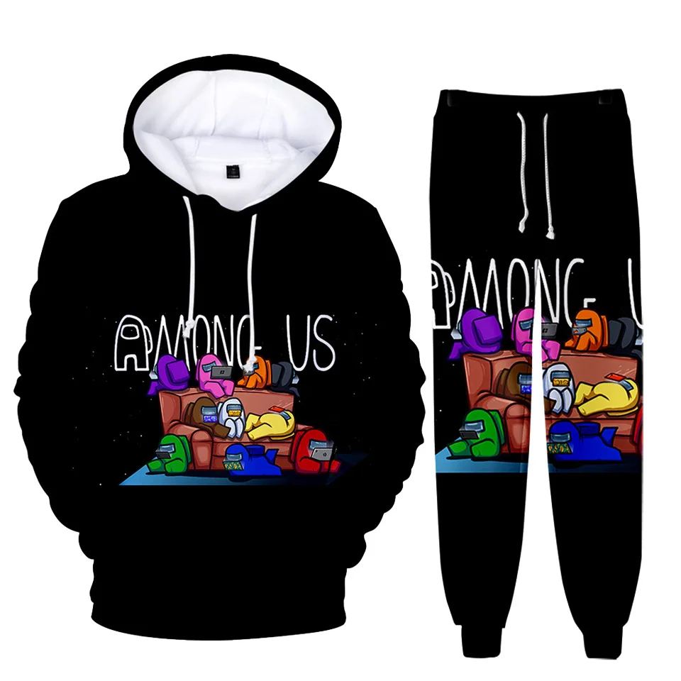 

Fashion Explosion Among Us Set Printed Adult Cotton Hooded Sweatshirt Casual sports pants Windproof keep Warm Sweatshirt Set