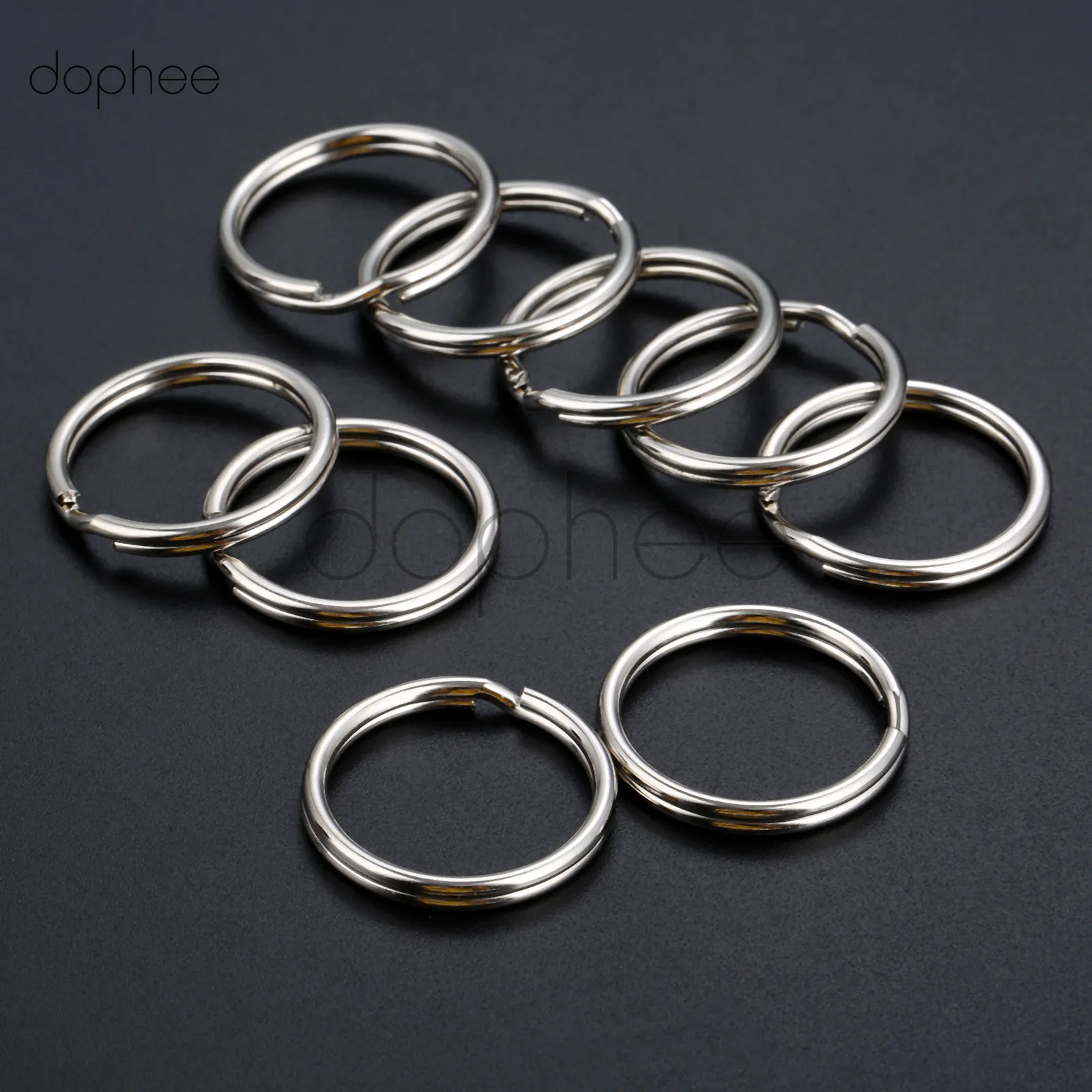Dophee 100 шт. раздельные Кольца 20/23/28 мм никелированные металлические бриллианты
