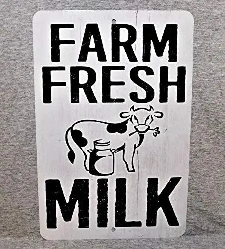 

Metal Sign Farm Fresh Milk Dairy Cow delivery Animal Goat Farmer Industry 2%