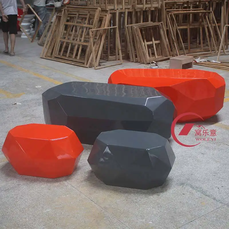 

Mall leisure chairs indoor and outdoor fiberglass seats gem-type stool square park public area school rest chairs