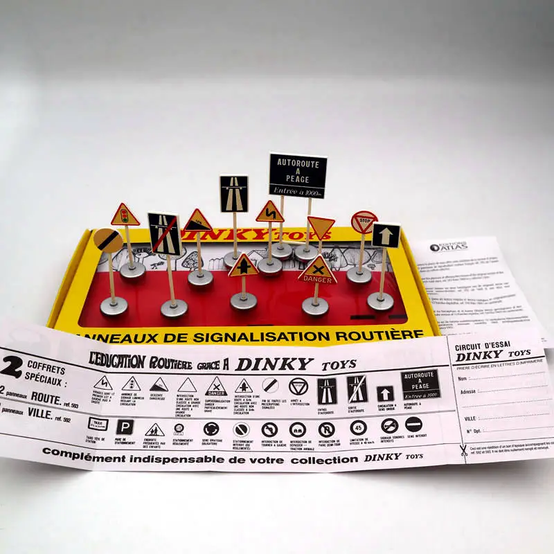 Atlas Dinky Toys 593 12 PANNEAUX DE SIGNALISATION ROUTIERE модели Лот из 5 шт| |