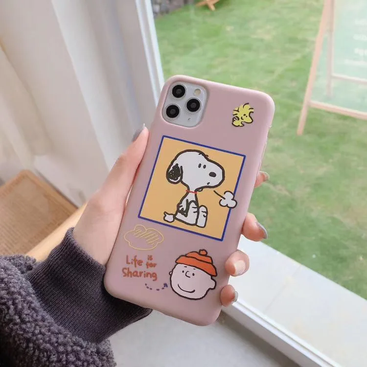 Hot Peanut Dog Charlie brown Woodstock Candy Frosted TPU Cover For iPhone 7 8 6 s Plus 11 Pro X Xs Max Xr Pink Soft Case |