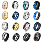 Мужское кольцо с Синим Опалом, инкрустация карбидом вольфрама, скошенный край, черный, золотой, серебристый цвет, оболочка, инкрустация, паз, мужское кольцо, обручальное кольцо