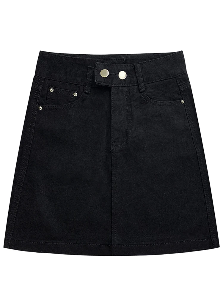 

Summer denim skirt women's 2021 new A-line skirt, irregular high waist, versatile, thin, hip short skirt