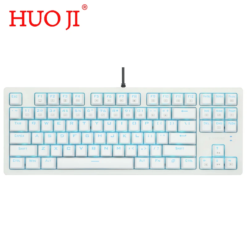 Enlarge HUO JI K-620 Mechanical Keyboard with Side Light 87 Keys Clicky Switch Led Backlit Wired Keyboard For PC Laptop