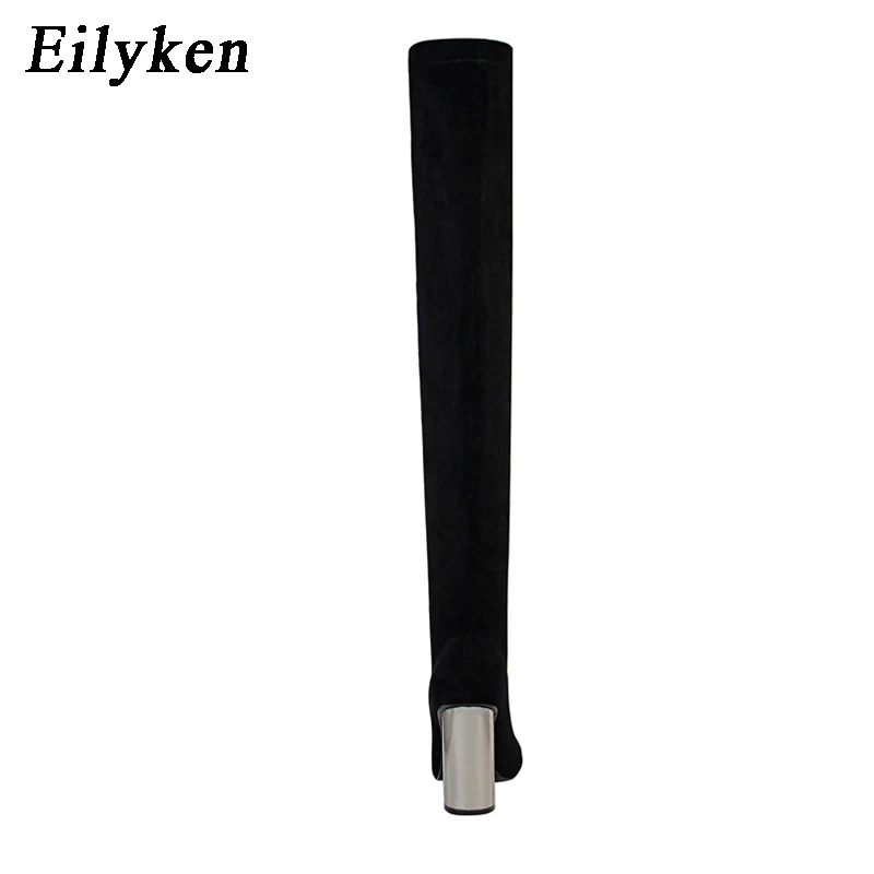 Eilyken/2021 г. зимние теплые модные Стрейчевые высокие сапоги до бедра женские