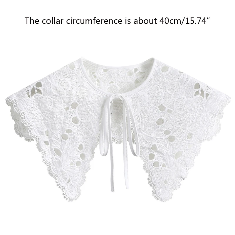 

066F кружевной козырек, искусственный воротник с вышивкой, накладные воротники, съемный воротник с застежкой, модное украшение для летнего пл...