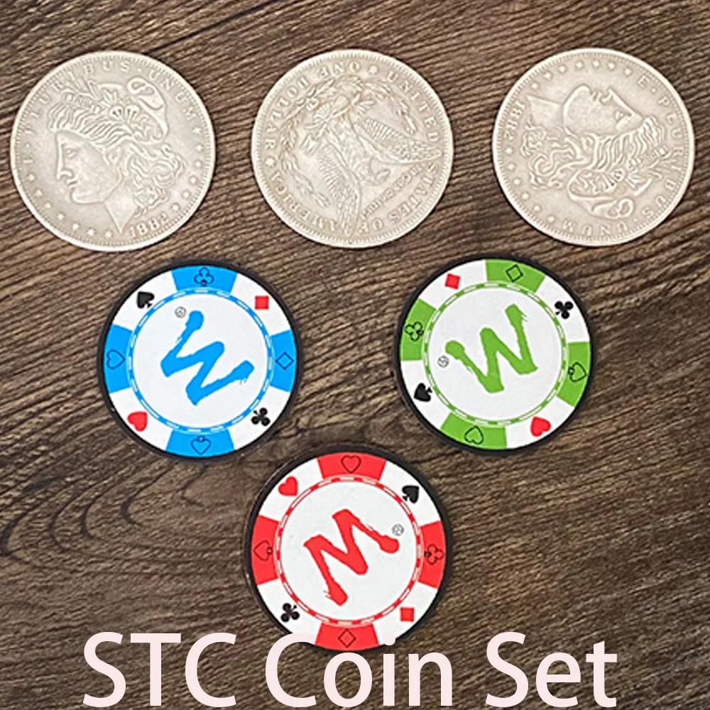 Набор монет STC Magic Монета для фокусов монеты проникают в свет увеличивают