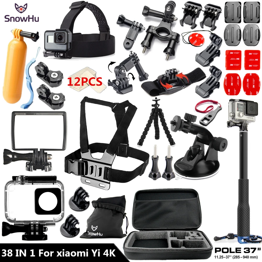 

SnowHu For Yi 4K Accessories Stick Waterproof Case Tripod For Yi 4K Yi2 Action International Camera 2 II GS61