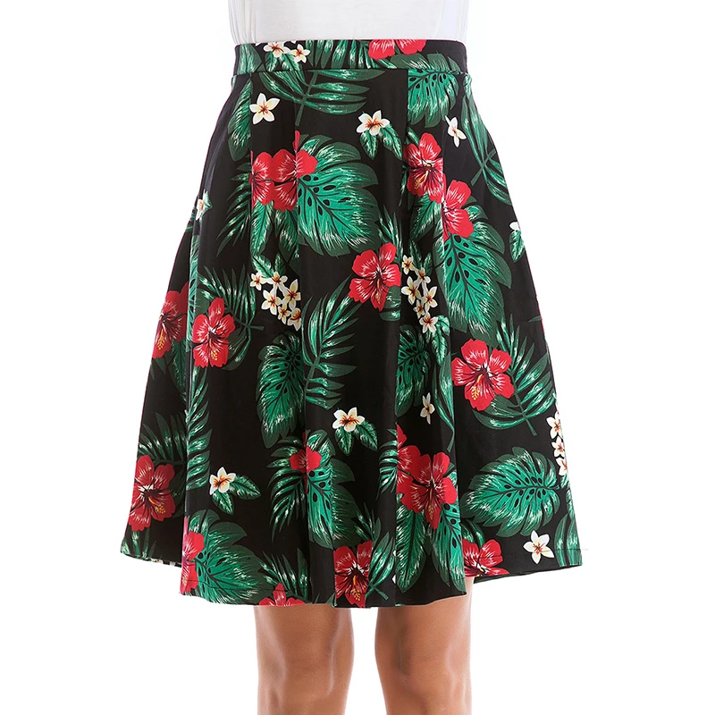 

Women High Waist Skirt A Line Ladies Casual Printed Skirts Slim Evening Party Skirt