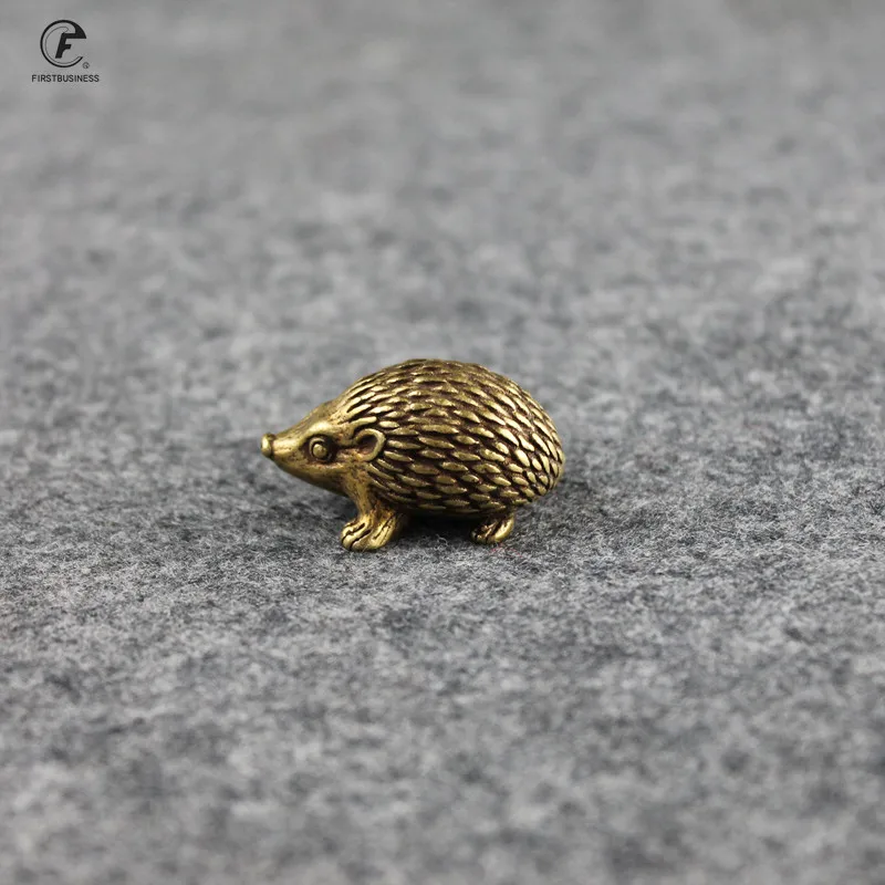 Медный ежик маленькие украшения твердая латунь антикварная скульптура