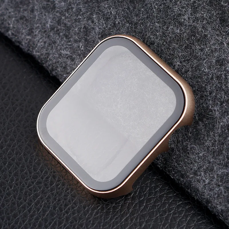 Glass+Frame matel case For Apple Watch 6 se 5 4 3 44mm 42mm iwatch band 40mm 38mm Metal bumper screen protector frame
