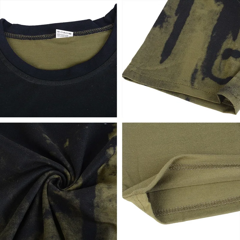 VERTVIE с длинным рукавом Футболка принтом Мужская Весна круглым вырезом свободные