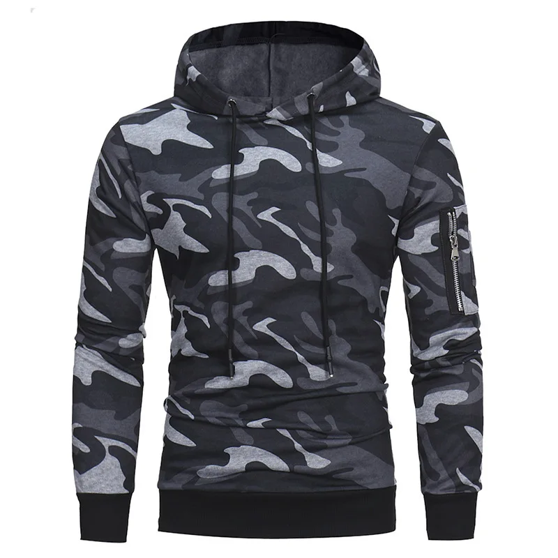 

Men Fashionable Cool Camouflage Sweater Casual Pullover Men Outdoor Sport Hoody Sportswear Gym Fitness Training Exercise Hoodies
