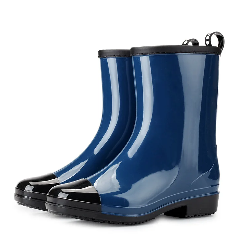 New Fashion Non-Slip Waterproof Rain Boots Women's bot Mid-Calf Jelly Rain Boots Rubber Boots