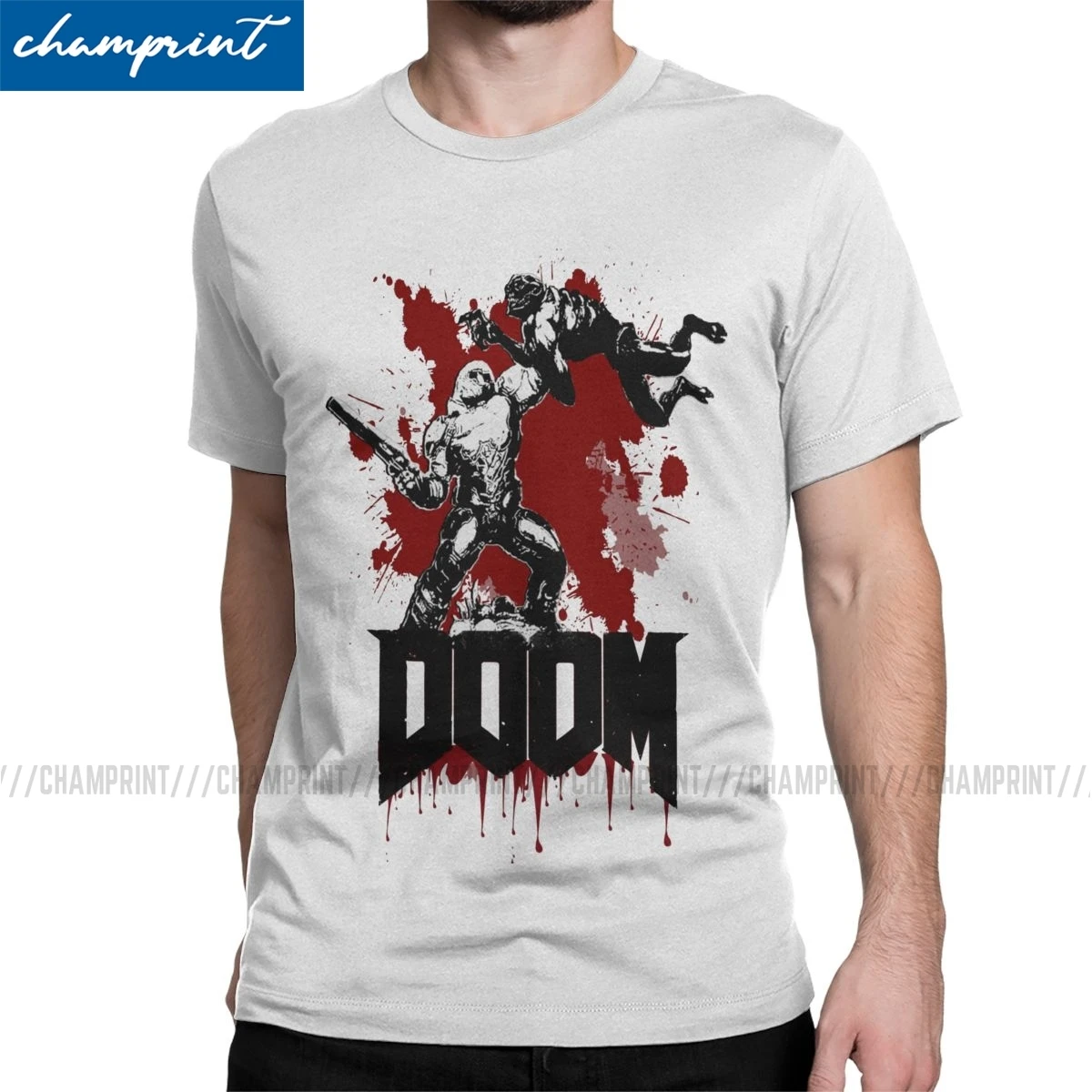 Doom вечная игровые футболки забавная мужская футболка 100% хлопковая Футболка с