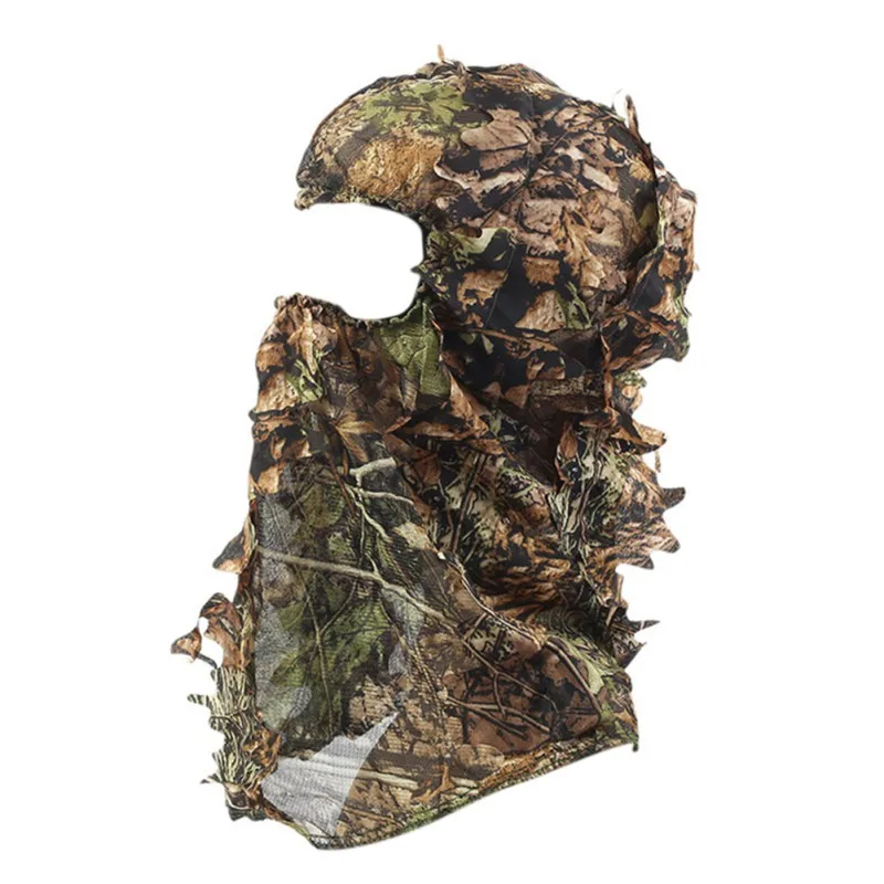 3D листовая камуфляжная Ghillie Камуфляж для лица маска Балаклава зеленая листовая голова сетка охотничья шляпа страйкбол Пейнтбол спортивная одежда
