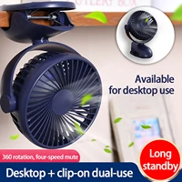 portable cooler table fan with clip 720 rotation usb rechargeable stand fan cooling quiet for desk home office dorm bedroom
