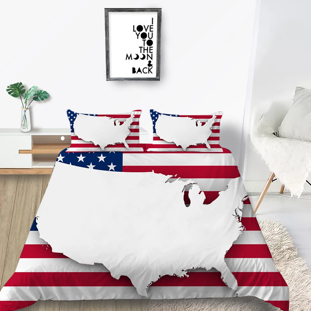 Постельный комплект Amercian Map Королевский креативный мягкий 3D пододеяльник с