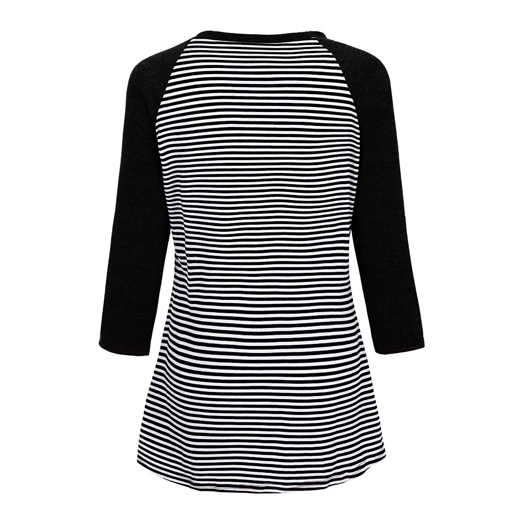 Женская блузка для беременных 3/4 рукав полосатые топы кормящих футболка грудного