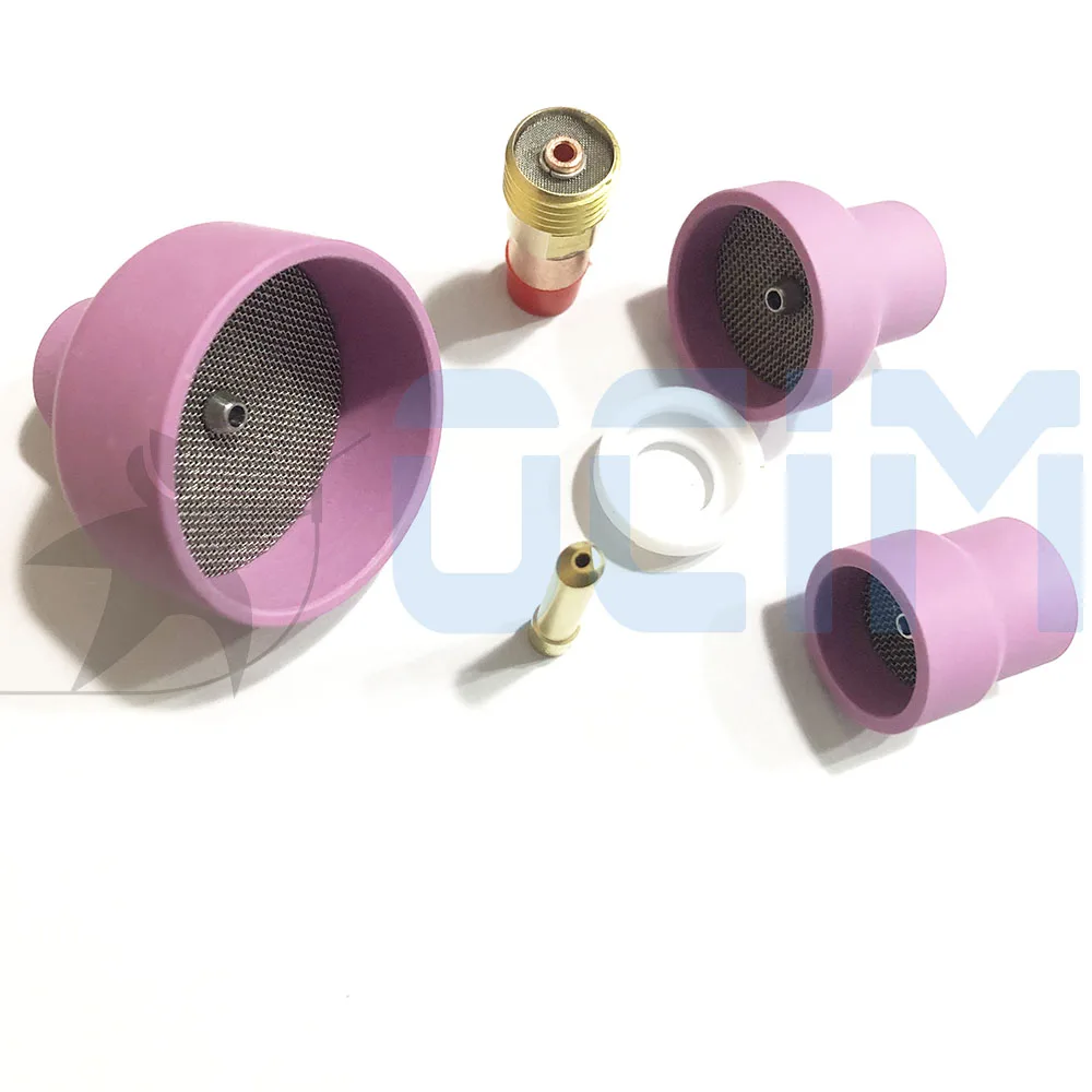 Сварочный пистолет tig керамические сопла чашки + сетка для фильтра Цанга газовая