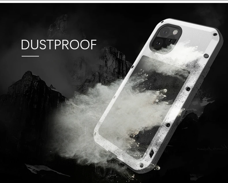 

Waterproof Shockproof Metal Case For Apple iPhone 11 Pro Max Luxury Aluminum Armor DustProof Swimming Diving Silicone Back Cover