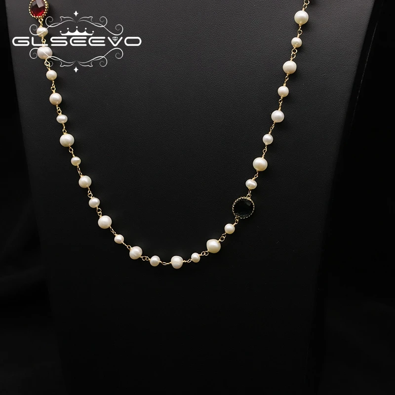 Женский Длинный чокер Glseevo с натуральным пресноводным жемчугом ювелирные