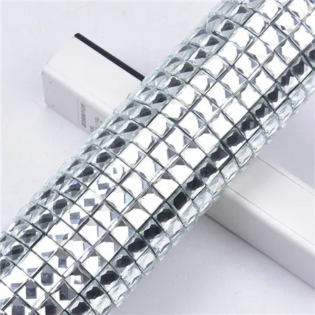 8mm square 24*40 см/лист исправление Стекло бисером горный хрусталь сетка прозрачное свадебное платье Декоративный автомобильный стикер Аппликация Ткань Diy аксессуары - Цвет: 8mm square