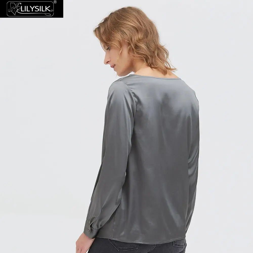 Шелковая блузка LilySilk с воротником Хомутом новинка бесплатная доставка|Блузки| |