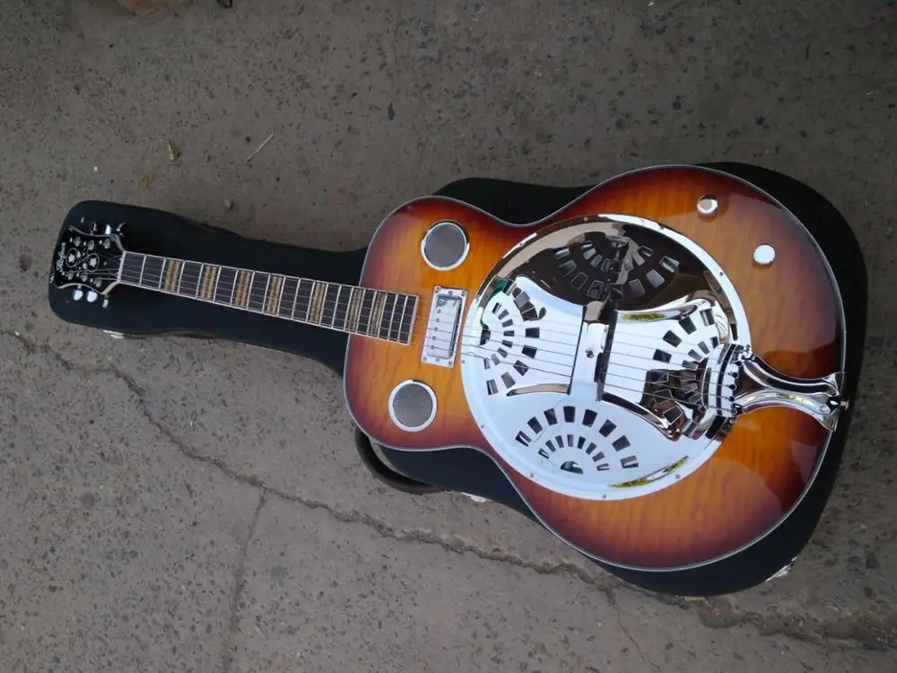 Бесплатная доставка dobro Hofner винтажная пустотелая гитара для тела Металлический