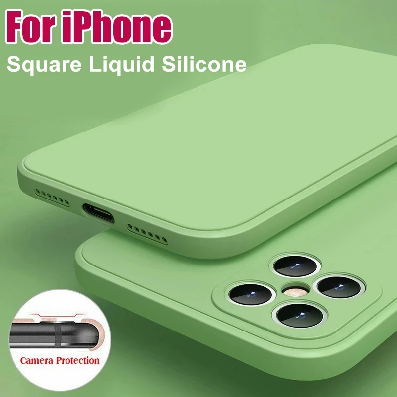 Роскошный мягкий жидкий силиконовый чехол для iPhone 12 Mini 11 Pro Max SE 2020 X XS XR 6 7 8 Plus