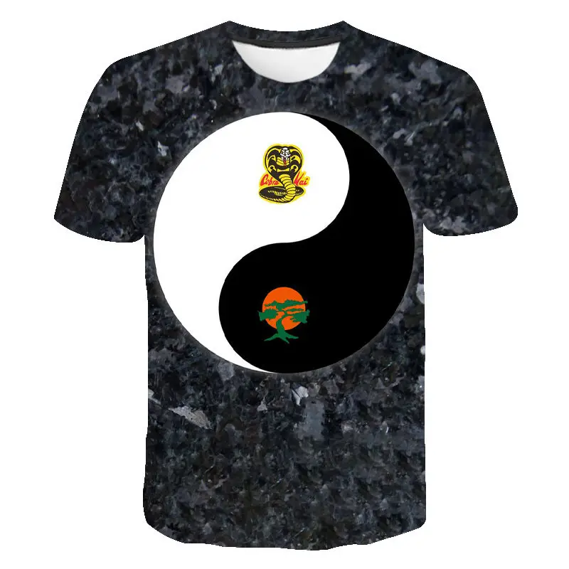 Футболка Мужская/женская с принтом кобры Кай модная Повседневная рубашка