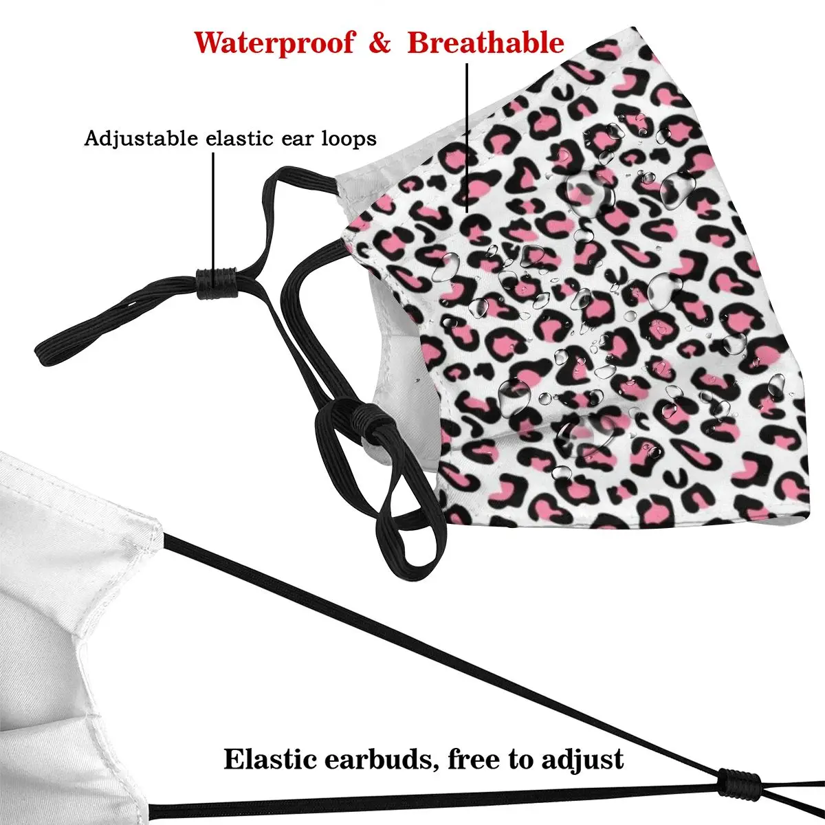 

Pink Leopard Print Dust Mask with PM2.5 Filter Activated Carbon for Adult Facemask Mouth Reusable