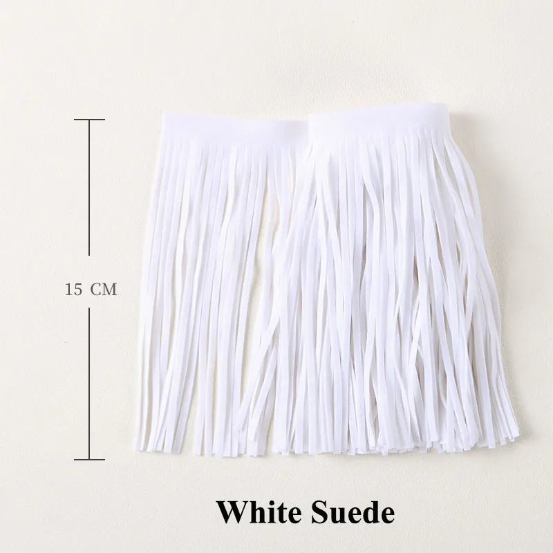 white suede Meetee 2 метра 15 см кожа замша кисточкой Кружева утолщаются ленты для сумки багажа одежда аксессуары ручной DIY украшения TF207 - Цвет: white suede