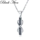 BLACK AWN Настоящее серебро 925 пробы ювелирные изделия с крестом модные обручальные ожерелья для женщин Свадебные Подвески Bijoux K055