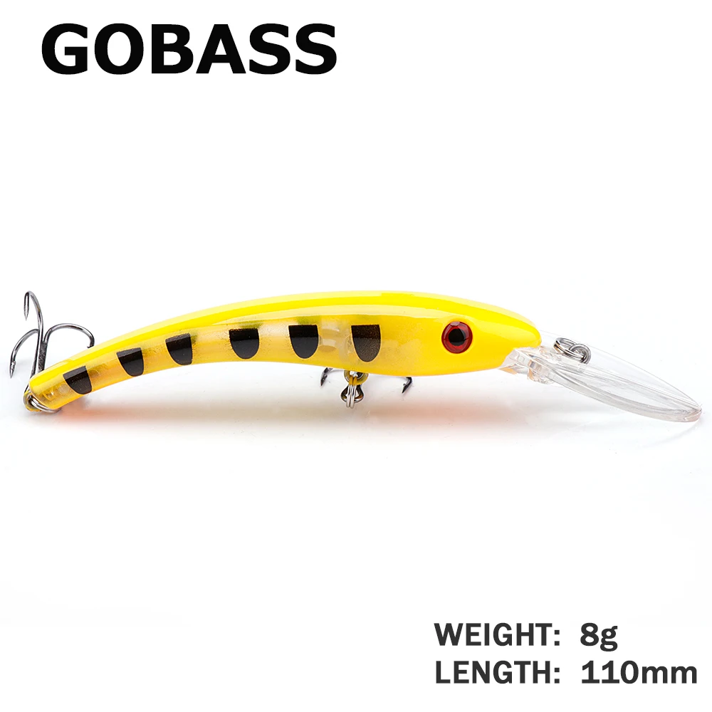 

GOBASS Pike Minnow Fishing Lure Baits Artificial Fishing Tackle Crank Wobblers Bandit 110mm Floating Jerkbait 8g Hard Fish Lures