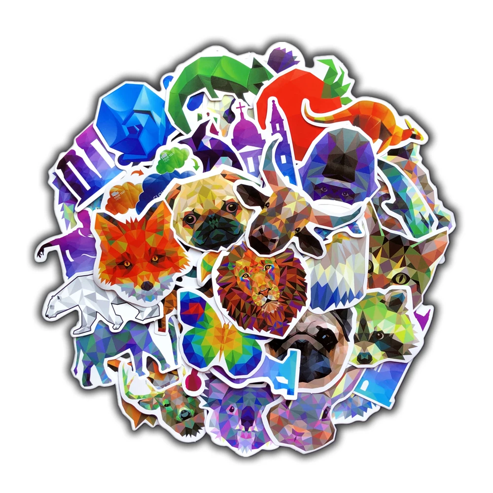 35 шт./лот Galaxy Цвет животных наклейки смешанные смешные для автомобиля ноутбук