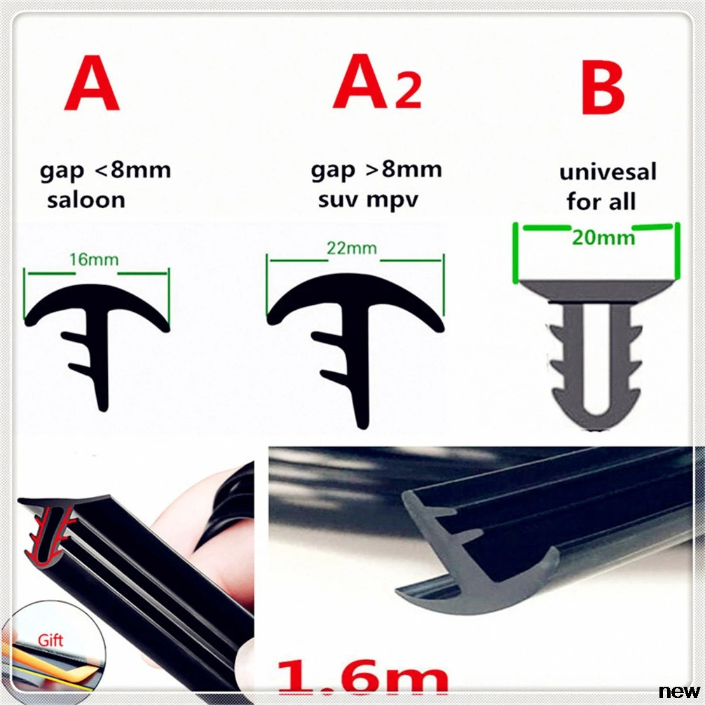 Автомобильная резиновая Звукоизоляционная уплотнительная полоса 1 6 м для